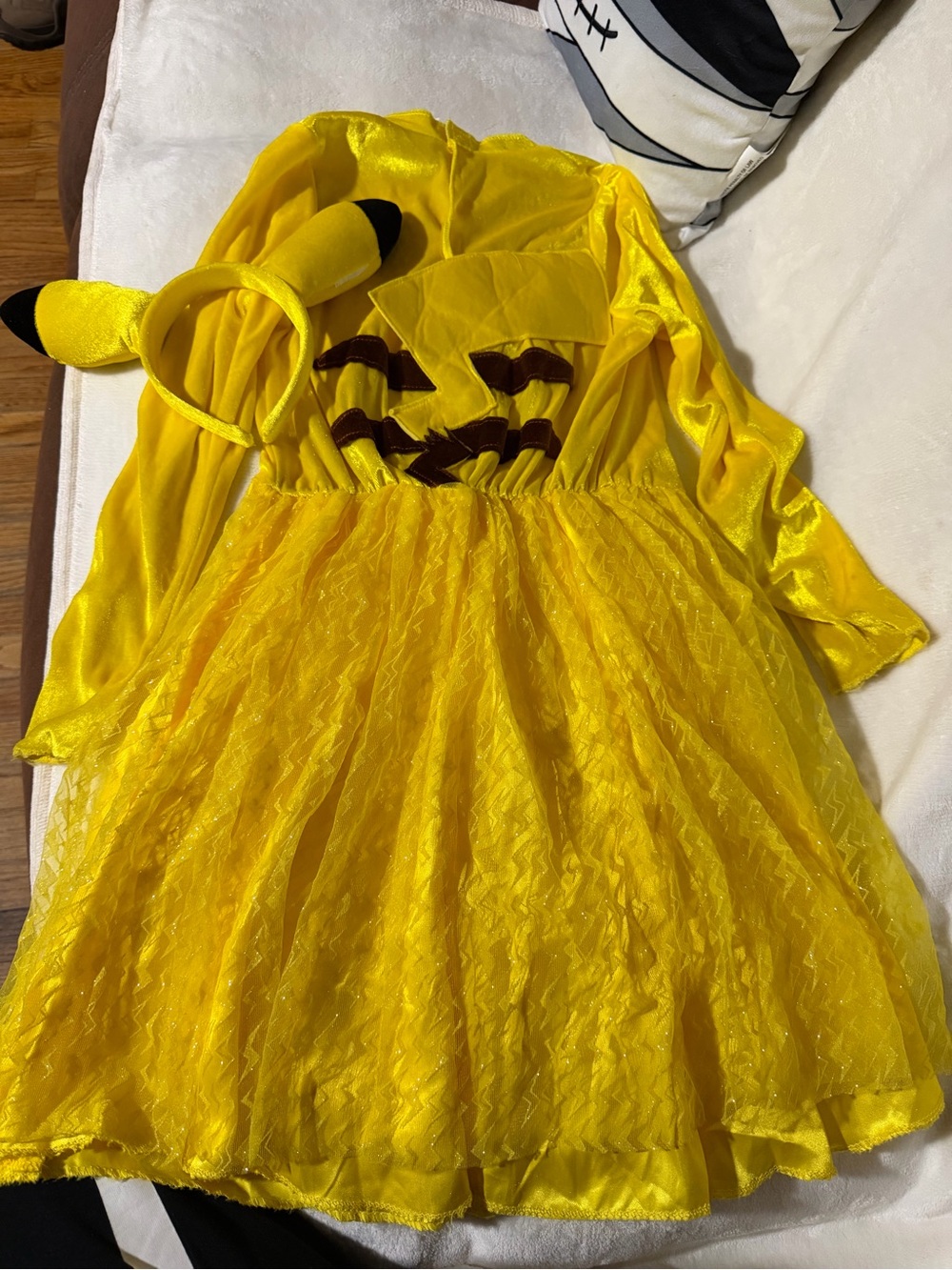 Pokemon Yellow Sparkle Pikachu Dress with Ear Headband